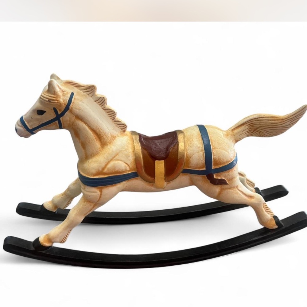 Vintage-Style Cast Iron Rocking Horse Figurine